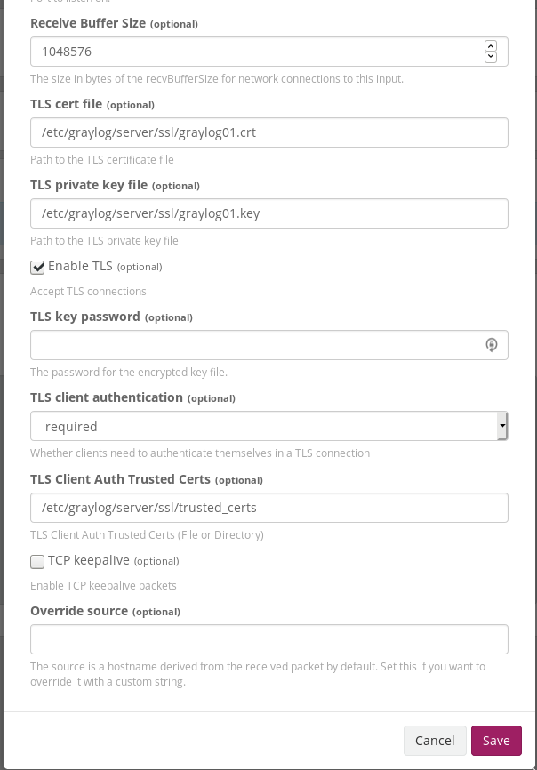 Graylog Filebeat Input