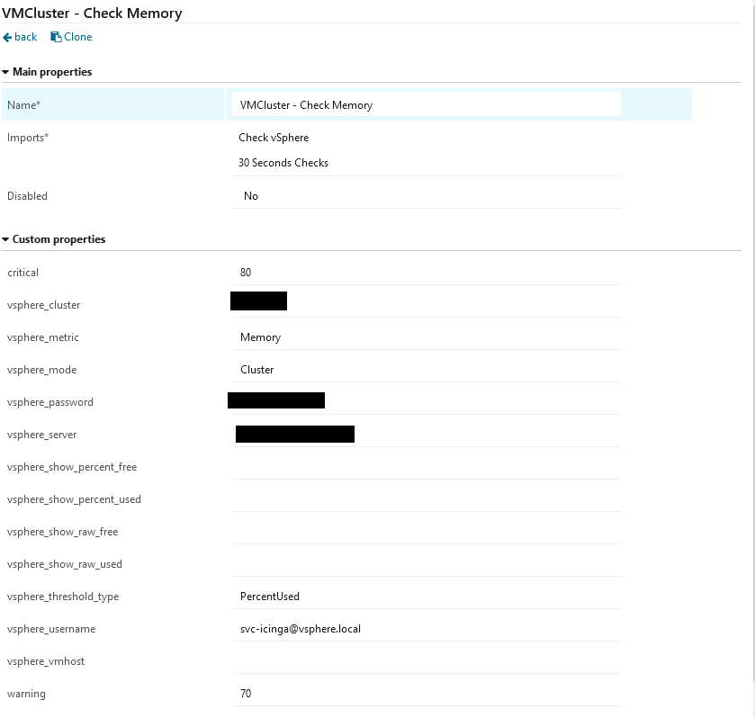 Check vSphere Single Service