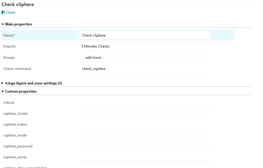 Check vSphere Service Template